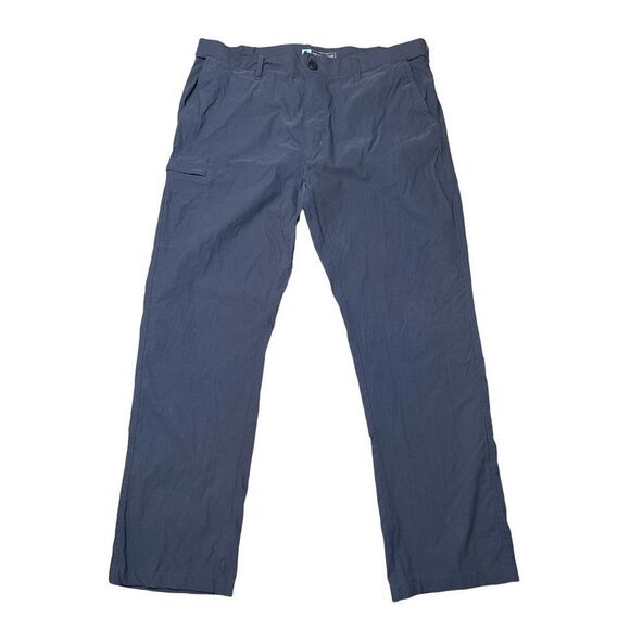 LB Tech Pants Mens 40X32 Classic Fit charcoal Gray Flat Front Nylon Blend golf o - Picture 1 of 9